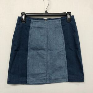 Free People Women A-Line Mini Jean Denim Skirt Size 6 Blue M213 -14